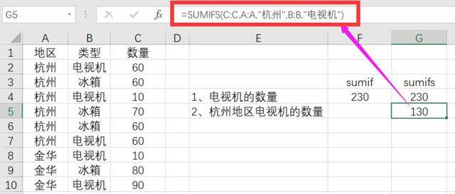 subtotal和sumif的区别 sumproduct与sumifs的区别 